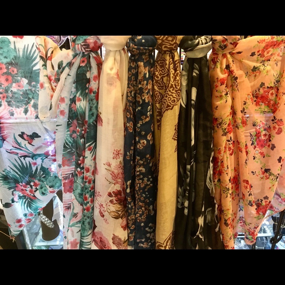 Printed viscose scarves